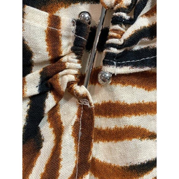 House Of Harlow 1960 Zebra Print Wrap Skirt NWOT Brown - Picture 3 of 5